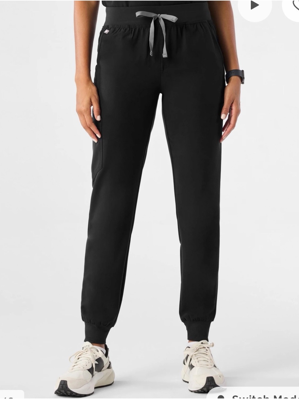 Figs Black high rise Jogger Pants with Gray Drawstring